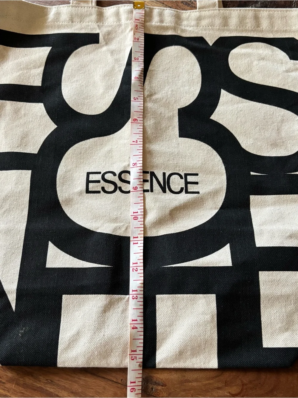 Essence Canvas Tote Bag in Natural/Black